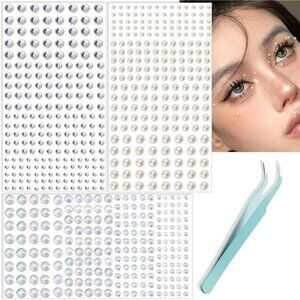 660Pcs Face Gems Eye Jewels Rhinestones with Tweezers 3/4/5/6 mm DIY Face Gems